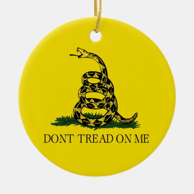 Adorno De Cerámica No pise en mí la bandera de Gadsden política (Frente)