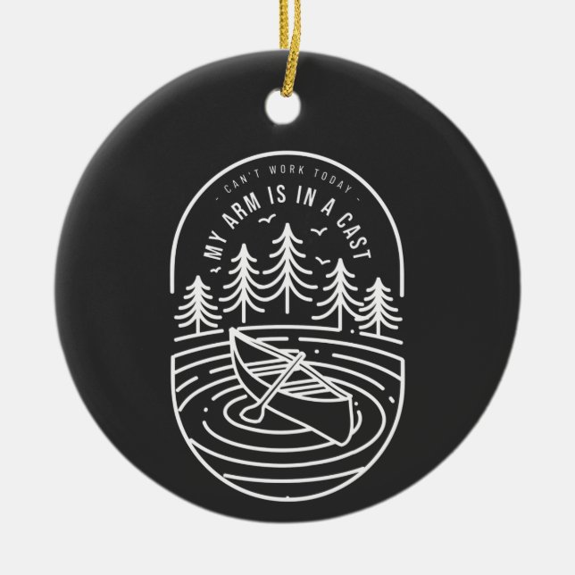 Adorno De Cerámica No puedo trabajar hoy mi brazo está en un mástil (Frente)