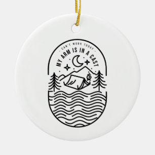 Adorno De Cerámica No puedo trabajar hoy mi brazo está en un mástil