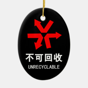 Adorno De Cerámica ~ No reciclable - Signo chino Hanzi