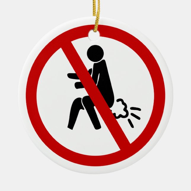 Adorno De Cerámica NO ⚠ Rótulo de inodoros tailandeses divertidos ⚠ (Frente)