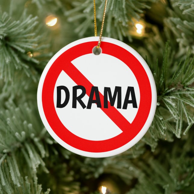 Adorno De Cerámica NO Rótulo DRAMA en Navidades rojos, blancos y negr (Árbol)