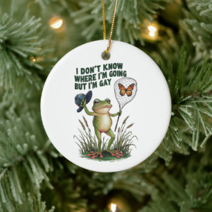 Adorno De Cerámica No sé a dónde voy pero soy rana gay