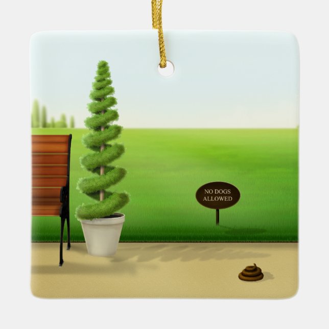 Adorno De Cerámica "No se permite la entrada de perros" (Anverso)