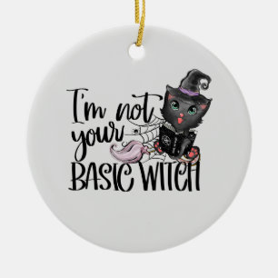 Adorno De Cerámica No soy tu bruja básica   Gato negro salvaje