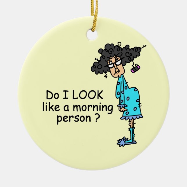 Adorno De Cerámica No una persona matutina (Frente)