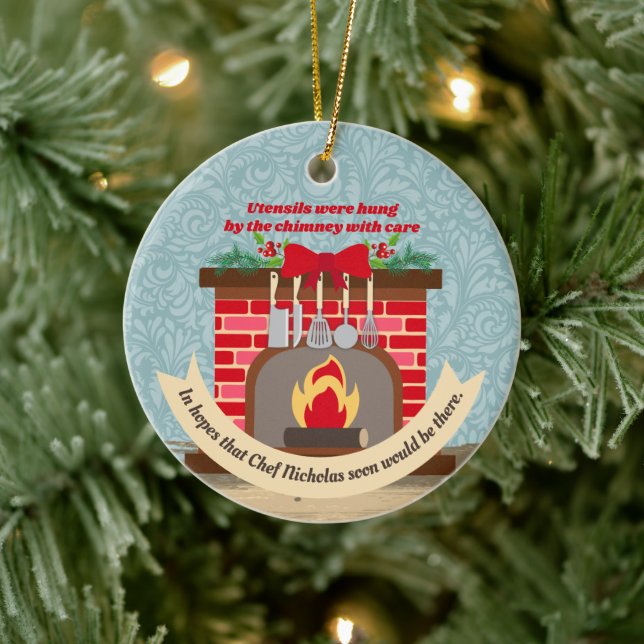 Adorno De Cerámica Noche antes de los Navidades Chef Nicholas foodie (Árbol)