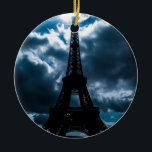 Adorno De Cerámica Noche azul de la Torre Eiffel<br><div class="desc">Lugares y lugares de interés de París - Fotografía digital de la Torre Eiffel</div>