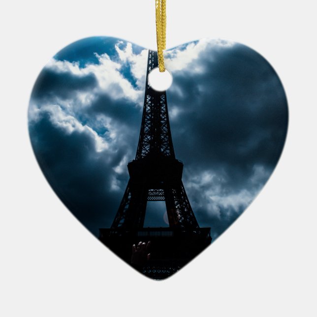 Adorno De Cerámica Noche azul de la Torre Eiffel (Frente)