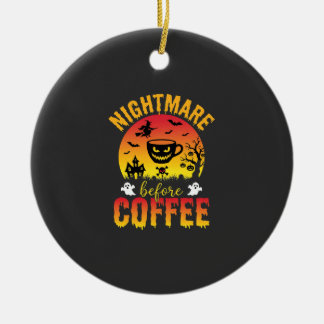 Adorno De Cerámica Noche de café de Halloween Pesadilla antes del caf