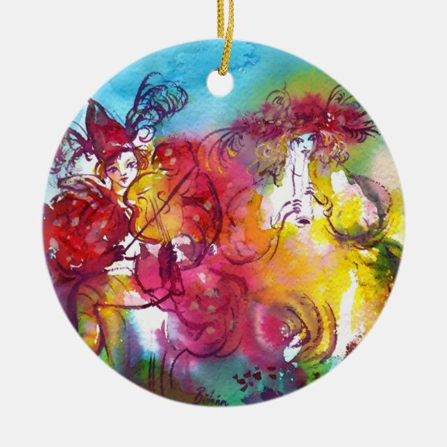 Adorno De Cerámica NOCHE DE CARNAVAL / Mascarada veneciana, música de (Frente)