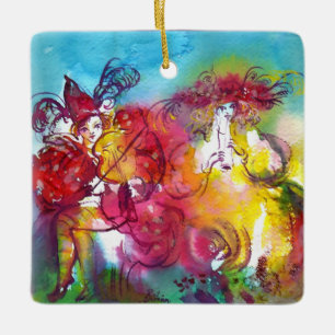 Adorno De Cerámica NOCHE DE CARNAVAL / Mascarada veneciana, música de