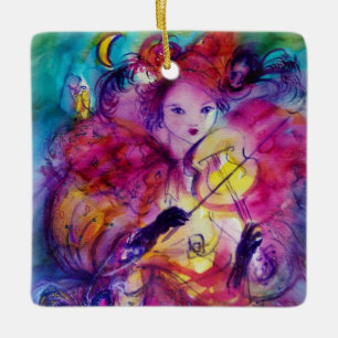 Adorno De Cerámica NOCHE DE MASQUERADE / Violinista en la noche