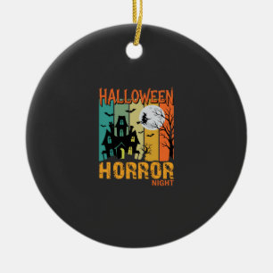 Adorno De Cerámica Noche de Terror de Halloween Casa Embrujada Vector