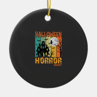 Adorno De Cerámica Noche de Terror de Halloween Casa Embrujada Vector