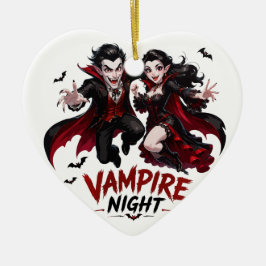 Adorno De Cerámica Noche de vampiros Pareja Fiesta de Halloween