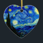 Adorno De Cerámica Noche estrellada de Van Gogh<br><div class="desc">Vincent van Gogh - noche estrellada pintada en St Remy,  impresión del Bello Artes de Francia en 1889. ¡Esta imagen digital se ha aumentado para restaurar los colores intrépidos,  brillantes originales - un regalo perfecto para cualquier amante del arte!</div>