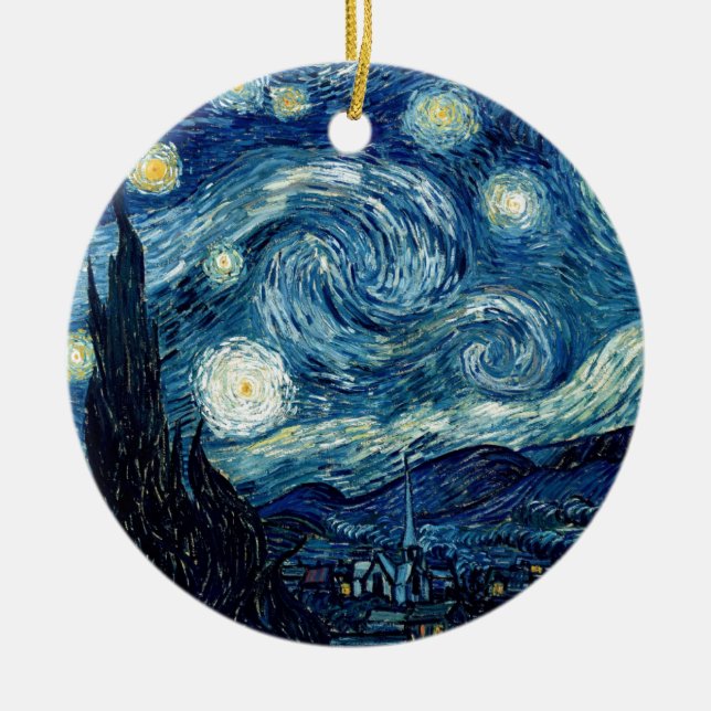 Adorno De Cerámica Noche estrellada De Vincent Van Gogh (Frente)