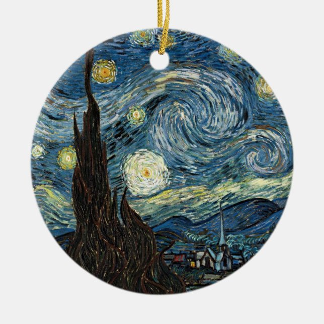 Adorno De Cerámica Noche estrellada de Vincent van Gogh (Frente)