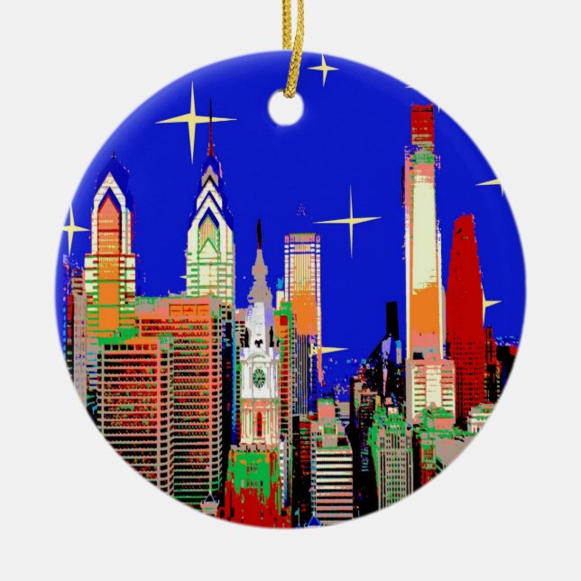 Adorno De Cerámica Noche estrellada Filadelfia (Frente)