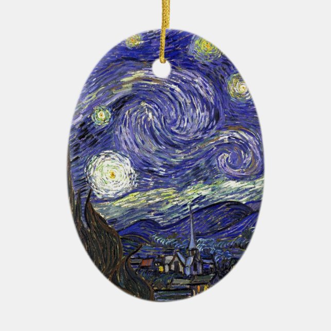 Adorno De Cerámica Noche estrellada, Vincent Van Gogh. (Frente)