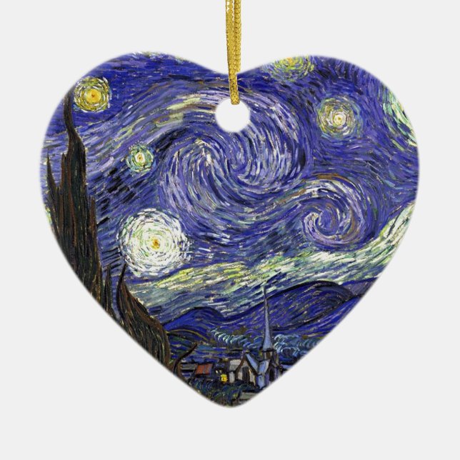 Adorno De Cerámica Noche estrellada, Vincent Van Gogh. (Frente)