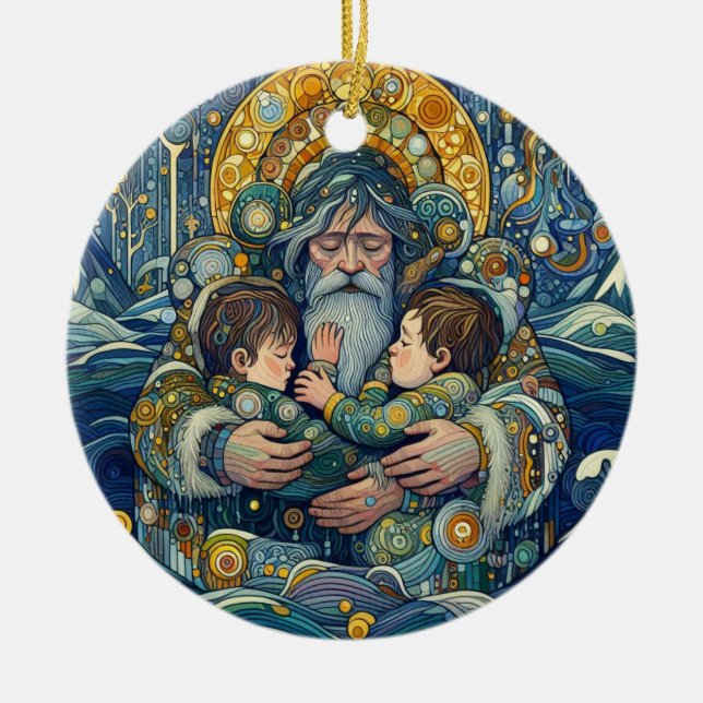 Adorno De Cerámica "Noche fría, brazos fuertes" (Frente)