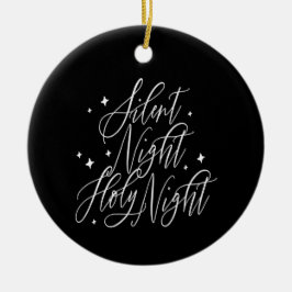 Adorno De Cerámica Noche Silenciosa Noche Santa Navidad Negra Redonda