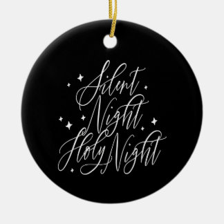 Adorno De Cerámica Noche Silenciosa Noche Santa Navidad Negra Redonda