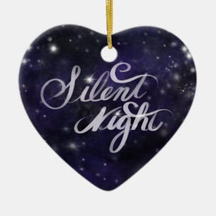 Adorno De Cerámica Noche silenciosa - romántica escena de nieve de va