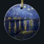 Adorno De Cerámica Noche Van Gogh Starry Sobre El Ródano<br><div class="desc">Noche estrellada de Vincent Van Gogh sobre la obra maestra del Ródano de alrededor de 1888,  obra de arte de impresionistas de época sobre productos de la actualidad de Zazilicious</div>