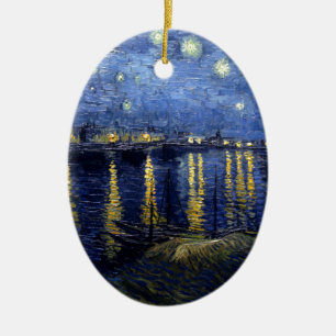 Adorno De Cerámica Noche Van Gogh Starry Sobre Rhone
