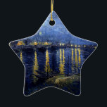 Adorno De Cerámica Noche Van Gogh Starry Sobre Rhone<br><div class="desc">Paisaje de Vincent Van Gogh y la serie de pintura del paisaje marino - Noche azul estrellada sobre el Ródano</div>