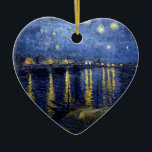 Adorno De Cerámica Noche Van Gogh Starry Sobre Rhone<br><div class="desc">Paisaje de Vincent Van Gogh y la serie de pintura del paisaje marino - Noche azul estrellada sobre el Ródano</div>