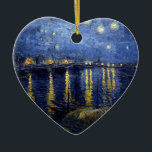 Adorno De Cerámica Noche Van Gogh Starry Sobre Rhone<br><div class="desc">Paisaje de Vincent Van Gogh y la serie de pintura del paisaje marino - Noche azul estrellada sobre el Ródano</div>