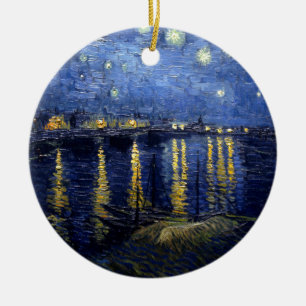 Adorno De Cerámica Noche Van Gogh Starry Sobre Rhone