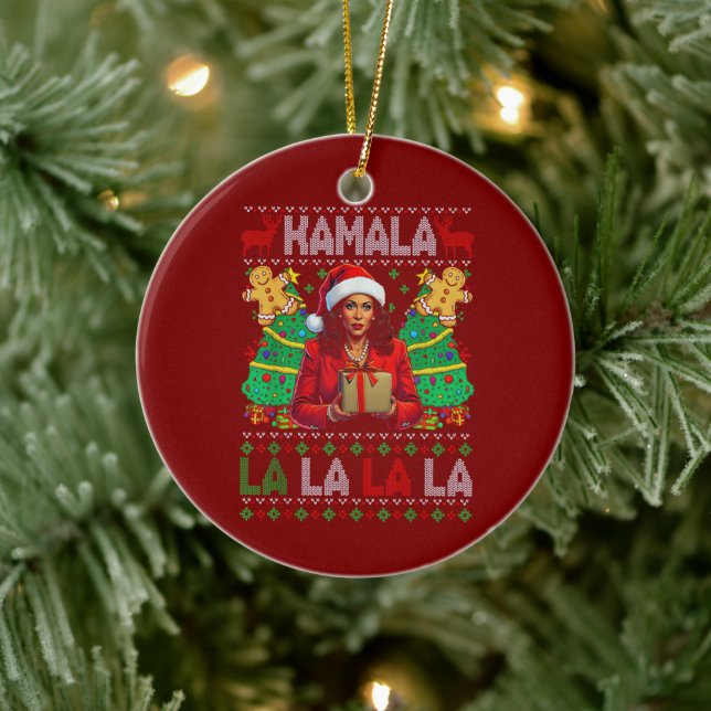 Adorno De Cerámica Noches de Navidades de Kamala Harris 2024 (Árbol)