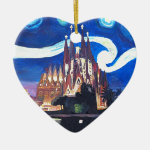 Adorno De Cerámica Noches estrelladas en Sagrada Familia en Barcelona