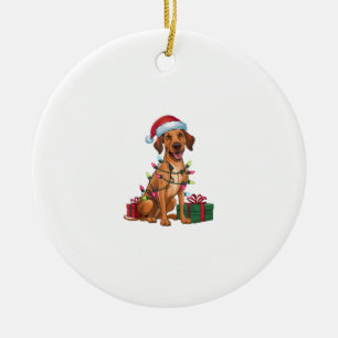 Adorno De Cerámica Noches iluminando Santa Hat Thai Ridgeback Dog Nav