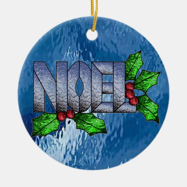 Adorno De Cerámica Noel en vitral (Frente)