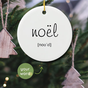 Adorno De Cerámica Noël Minimal White Christmas Tree Elegant Script