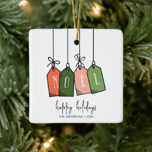 Adorno De Cerámica Noel moderno Felices Fiestas