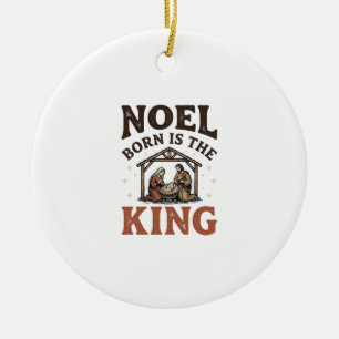 Adorno De Cerámica Noel Nació Es el Rey Navidad Vintage Natividad