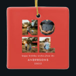 Adorno De Cerámica Noel Navidades negrita moderno 4 foto simple Holid<br><div class="desc">Colorida y divertida tipografía de Navidades Noel 4 diseño fotográfico de vacaciones. Colores rojos,  verdes,  azul marino,  negros y rosas.</div>