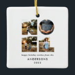 Adorno De Cerámica Noel Navidades negrita moderno 4 foto simple Holid<br><div class="desc">Colorida y divertida tipografía de Navidades Noel 4 diseño fotográfico de vacaciones. Colores rojos,  verdes,  azul marino,  negros y rosas.</div>