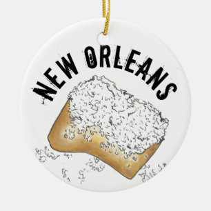 Adorno De Cerámica NOLA New Orleans Beignet Pastry Louisiana