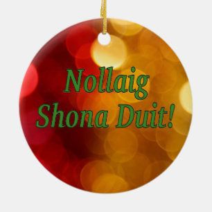 Adorno De Cerámica ¡Nollaig Shona Duit! Feliz Navidad en irlandés