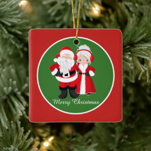 Adorno De Cerámica Nombre adicional festivo Sr. Claus Holiday