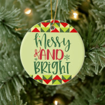 Nombre alegre y brillante Navidad En blanco dentro