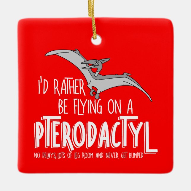 Adorno De Cerámica Nombre cerámico de la aerolínea Pterodactyl Dinosa (Anverso)